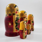 Russian Wooden Nesting Dolls Matryoshka 6 Piece Set Russia Hand Painted Vintage
