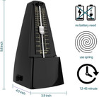 Mechanical Metronome Black loud Sound Piano Drum Violin Guitar