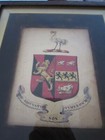 Antique C1850 Wyatt Family Heraldic Armorial Coat Of Arms Watercolor Painting