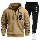 Autumn winter 2025 Fila New Men s Hoodie   Pants Two-piece Set