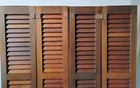 Antique Wood Interior Louver Plantation Window Shutter Panels 37 1 2  X 38  High