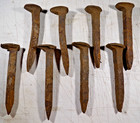 Eight Used Railroad Spikes Steel Vintage
