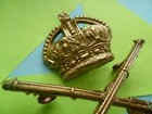 School Of Musketry Cap Badge Kc 1901-19 Era Brass 4 Lugs Antique Original - Rare