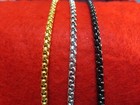 16 -60  4mm Gold-silver-black Plated Stainless Steel  Smooth Box Rope Chain