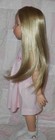 Global Mosa Doll Wig Size 10 11 Blonde Long Straight Hair No Bangs Seam Part Nwt