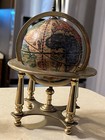 Vintage Comoy   s Of London Desk Globe  Made In Italy  Brass Stand  Old World Map