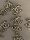 Lot Of Ten 22 Mm Designer Cc Vintage Button Silver Tone Chanel 10 Buttons