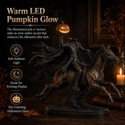 Headless Horseman Statue Lighted Pumpkin Halloween Tabletop Decor