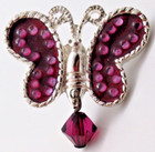 Avon Butterfly Pin Purple Charm Silver Tone Vintage Jewelry