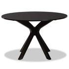 Kenji Dark Brown Wood 44 In  Cross Leg Dining Table Seats 6