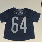 Ford Mustang Jersey Navy Blue Mesh Cropped Racing Shirt 64 Graphic Xxs Nwt
