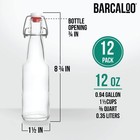 12oz Flip Top Clear Glass Beer Bottles For Home Brewing - Set Of 12 With Caps