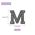 10 Pcs Iron On Letter Patches  Letter M Rhinestone Alphabet Applique  Black