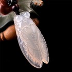 Chinese Antique Natural White Jade Cicada Statue Craft Pendant Collection