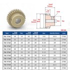 Module 1 1 5 Worm Gear Wheel Brass 15   20   25 - 60 Tooth Worm Shaft 45  Steel