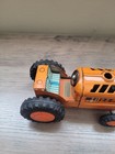 Vtg Tin Toy Rare Orange Generic Friction Tractor Made In Japan Collectible
