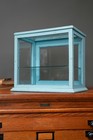 Antique Oak Display Case Countertop Glass Shelf Apothecary Cabinet Vintage Wood