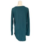 Chaser Womens Waffle Knit Thermal Shirt Sz L Long Sleeve Green Button Cuff Nwot