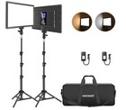 Neewer 13  Led Video Light Panel Kit  2 Pack Bi Color Dimmable With Tripod Stand