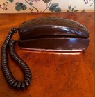 Vintage 1980 s Retro Itt Cocoa Brown Rotary Dial Telephone Nib