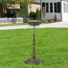 37 Inch Pedestal Bird Bath For Outside  Outdoor Metal Bird Bath And Feeder Co   