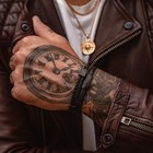 Men s Leather Braided Bracelet Engraved Stainless Steel Clasp Designer Handmade