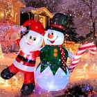6ft Christmas Inflatable Outdoor Decoration Snowman And Santa Claus Led Blow-up