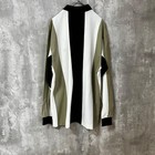 Honma Golf Long Sleeve Polo Shirt Men   s M Vintage Olive White Black Cotton