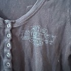 Women s Harley Davidson Black Thermal Long Sleeve Tee  Size Large