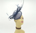 Sf542  navy  kentucky Derby Church Wedding Tea Party Sinamay Fascinator Cocktail