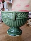 Vintage Mccoy Green Pottery Plant Pot Planter - Unmarked - 5 t X 6 r