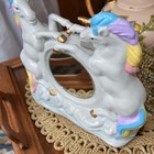 Vintage 1998 Unicorn Vanity Mirror Pastel Rainbow Ceramic Fantasy Decor 10 