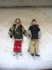 Pair Antique Chinese Opera Dolls Late 19th early 20th Cent