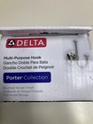 Delta Porter Double Towel Hook In Brushed Nickel Ptr35-bn Multi Purpose Hook