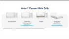 Graco Remi 4-in-1 Convertible Baby Crib With Drawer   Changer Pebble Gray white
