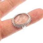 Designer Luc Sterling Silver Checker Top 10ct Rock Crystal Quartz Ring Size 8