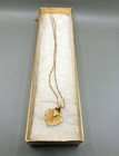 Real Gold Dipped Aspen Leaf Pendant Necklace 18 Inch