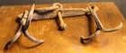 Antique French  Blacksmith Made Hanging Butchers Meat Hook  fire Place Hook Iron