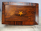 Antique Document Sewing Valuables Box W Star Inlay Decoration