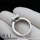 Women 925 Sterling Silver Cz 8mm Square Engagement Wedding Ring Size 6-9 sr81