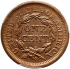1856 N-3 Pcgs Ms 63 Rb Slanted 5 Braided Hair Large Cent Coin 1c