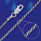 16  Diamond Cut Antiqued Rope Chain  925 Sterling Silver Made In Italy 1 5mm