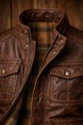 Vintage Brown Buffalo Hide Leather Jacket Men Distressed Crackled Flight Style
