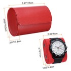 Watch Roll Travel Case 2 Slot Portable Leather Watch Cases  Red