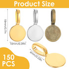 150pcs Glue-on Bails For Jewelry Making - Gold  Silver  Bronze