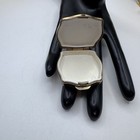 Vintage Stratton Pill Box Floral Design Over Gold Tone