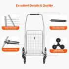 Grocery Shopping Cart  45l Stair Climbing Cart With 360   Rolling Swivel Wheels 