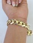 Real 10k Royal Monaco Bracelet Yellow Gold 8 5  Box Clasp 12mm Genuine