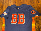 Houston Astros 2025 Game Used Worn Bat Boy Jersey Mlb Auth Navy Rainbow Size 50