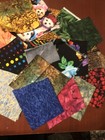 Fabric Scraps Pieces Quilting Cotton Craft Mixed Media Random Mix 80 pcs Apx
